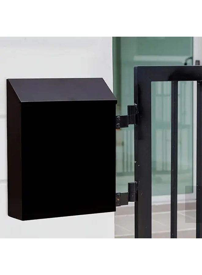 Heavy Duty Metal Secure Locking Mailbox With Lock Matte Black Vertical Top Mount - Image 2