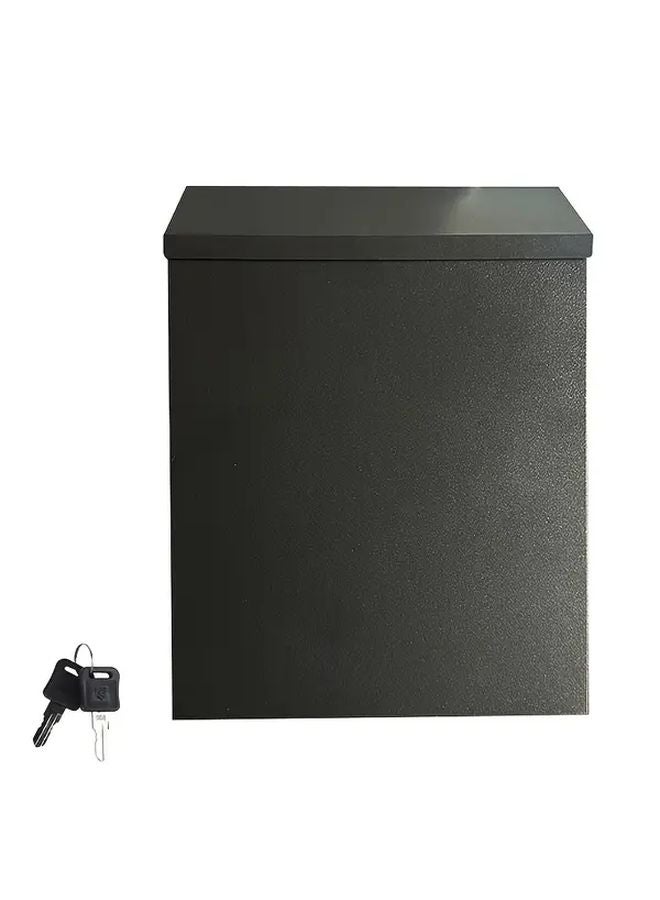 Heavy Duty Metal Secure Locking Mailbox With Lock Matte Black Vertical Top Mount - Image 5