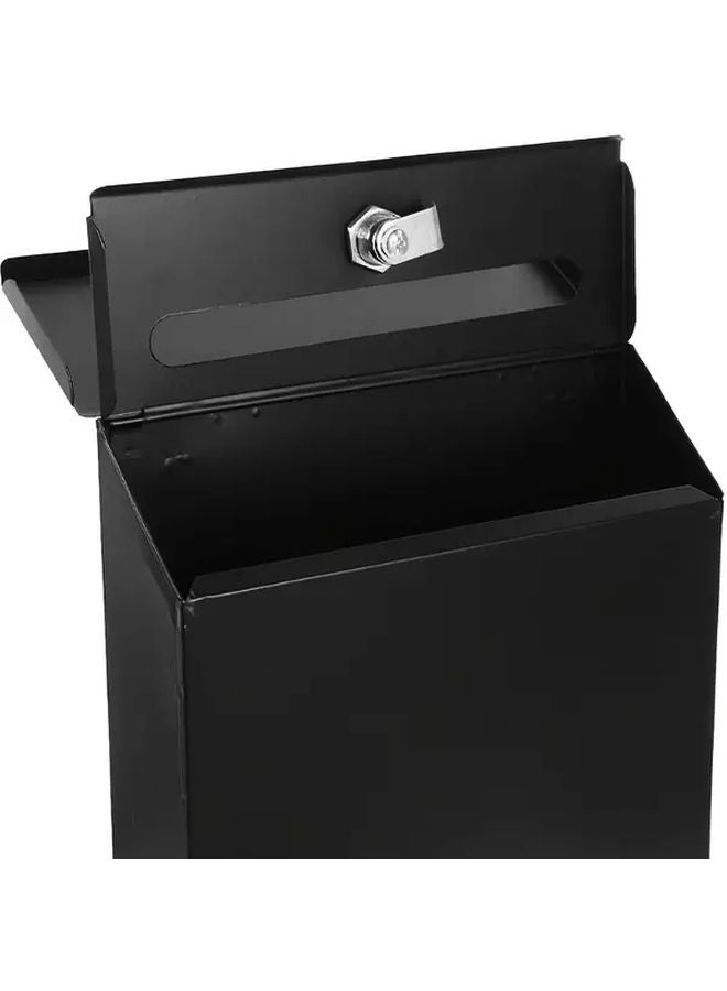 Heavy Duty Metal Secure Locking Mailbox With Lock Matte Black Vertical Top Mount - Image 3