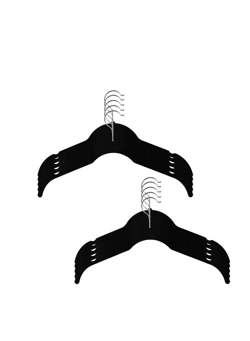 Velvet Shirt Dress Clothes Hangers,360° Swivel Hook Non Slip Clothes Hangers For Tops, Dress Shirts, Blouses, Strappy Dresses,Set of 10 - Image 1