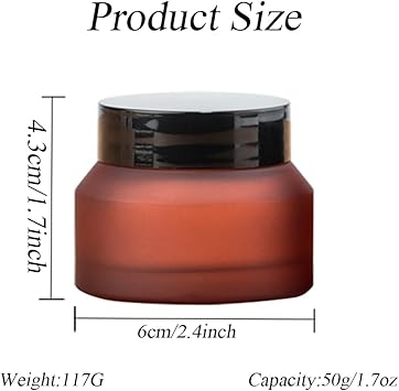 Happyupcity 2PCS 50g17oz Empty Wine Red Frosted Glass Cream Jar with Black Lid Round Refillable Cosmetic Sample Jar Travel Container for Scrub Balm Lotions Eye Creams DIY - Image 2