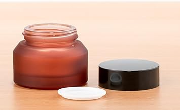 Happyupcity 2PCS 50g17oz Empty Wine Red Frosted Glass Cream Jar with Black Lid Round Refillable Cosmetic Sample Jar Travel Container for Scrub Balm Lotions Eye Creams DIY - Image 4