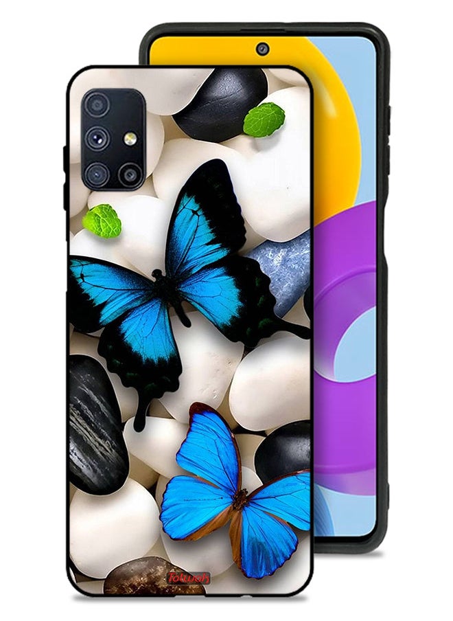 Tolwak Samsung Galaxy M51 Protective Case Cover Butterflies On Stones  - Image 1