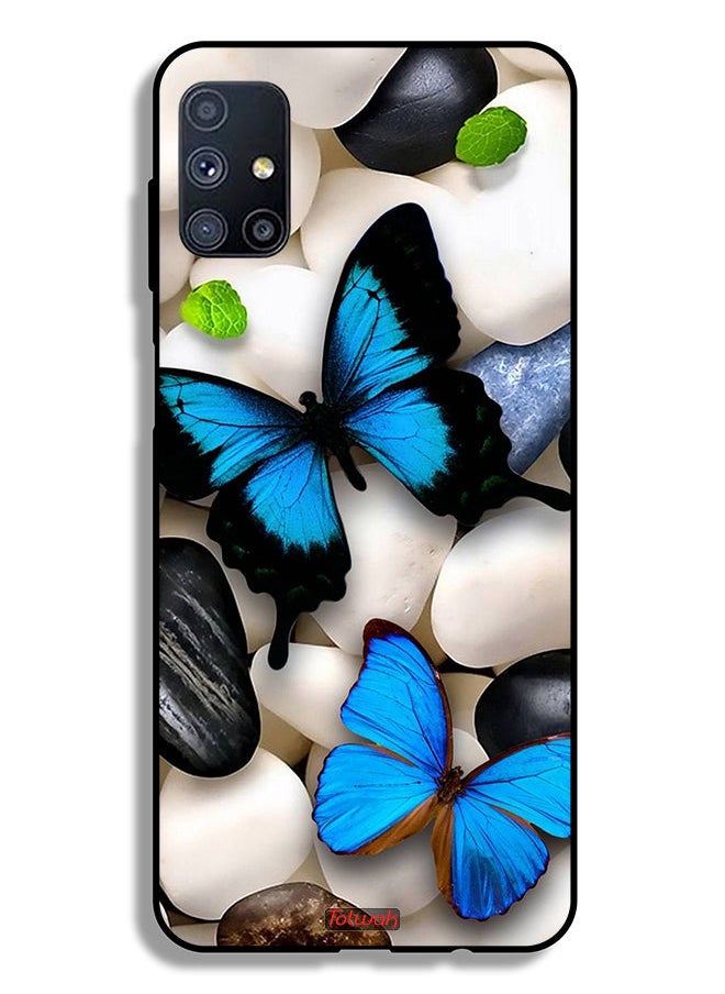 Tolwak Samsung Galaxy M51 Protective Case Cover Butterflies On Stones  - Image 2