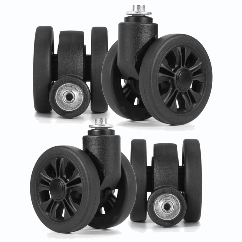 Zoofen Luggage Wheels Replacement 4 pcs Suitcase Replacement Wheels Wear-Resistant Spinner Wheels for Suitcase Repairï¼ˆZLN-2ï¼ŒBlack - Image 1