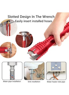 Excefore Faucet and Sink Installer, 8 in 1 Multifunctional Wrench Tool Double Head Installer Water Pipe Spanner Tackle For Toilet Bowl Bathroom Kitchen Plumbing  - Image 2