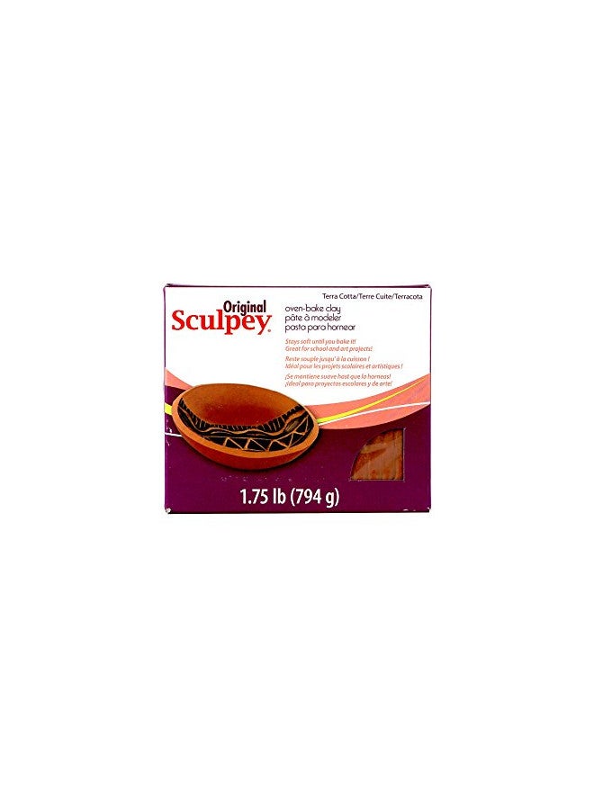 Polyform Original Sculpey Terra Cotta, Non Toxic, Polymer clay, Oven Bake Clay, 1.75 pounds great for modeling, sculpting, holiday, DIY and school projects. Great for all skill levels.  - Image 1