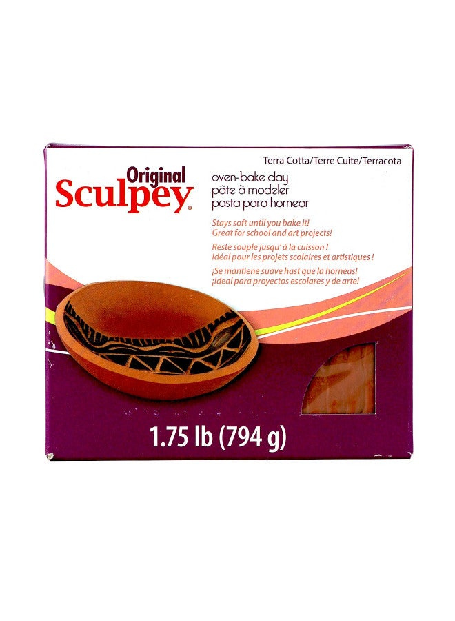 Polyform Original Sculpey Terra Cotta, Non Toxic, Polymer clay, Oven Bake Clay, 1.75 pounds great for modeling, sculpting, holiday, DIY and school projects. Great for all skill levels.  - Image 2