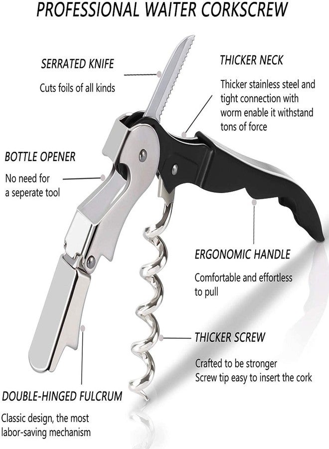 AmigozZ Professional Waiter’s Corkscrew – All-in-one Corkscrew, Bottle Opener and Foil Cutter, The Favored Choice of Sommeliers, Waiters and Bartenders Around The World- 1pc - Image 2