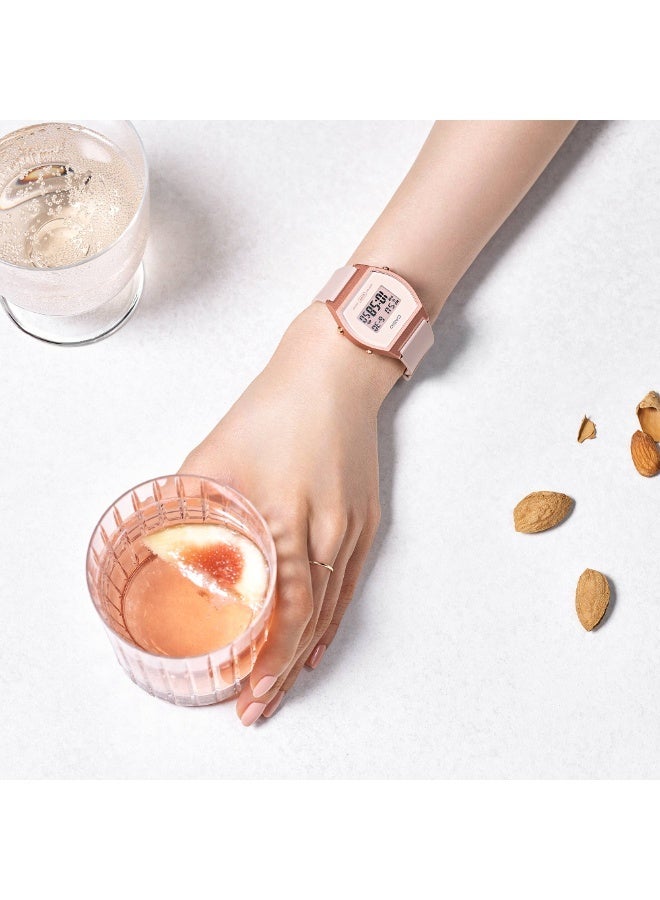 كاسيو ساعة كاسيو LW-204-4A الرقمية للنساء – حزام ريزين وردي مع إضاءة LED وعداد وقت - Image 2