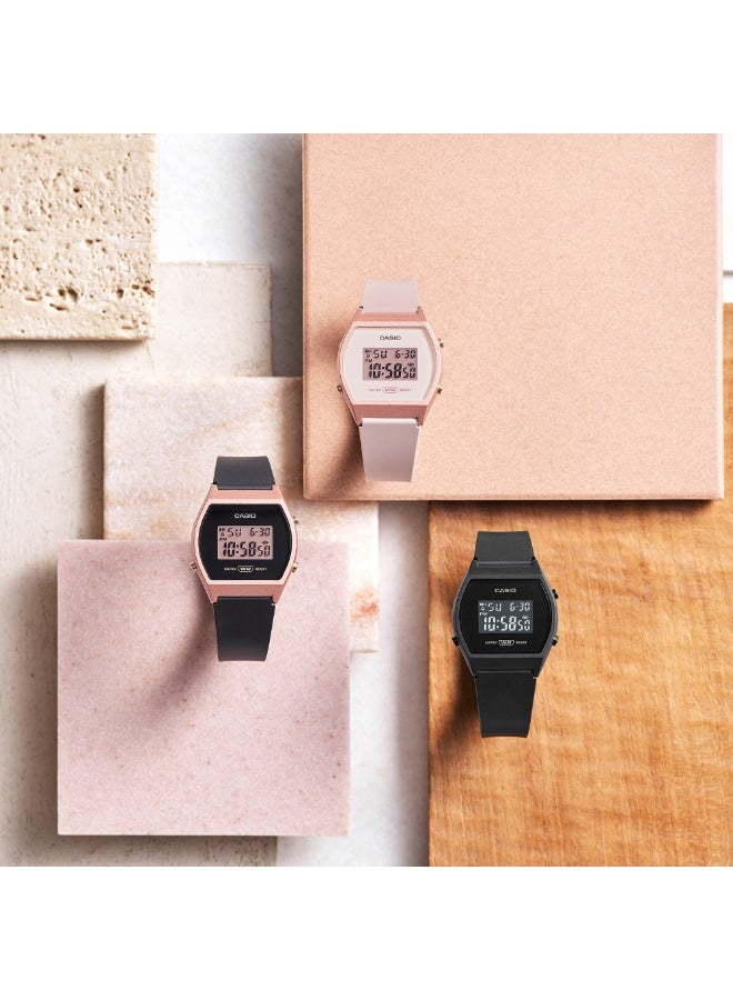 كاسيو ساعة كاسيو LW-204-4A الرقمية للنساء – حزام ريزين وردي مع إضاءة LED وعداد وقت - Image 4