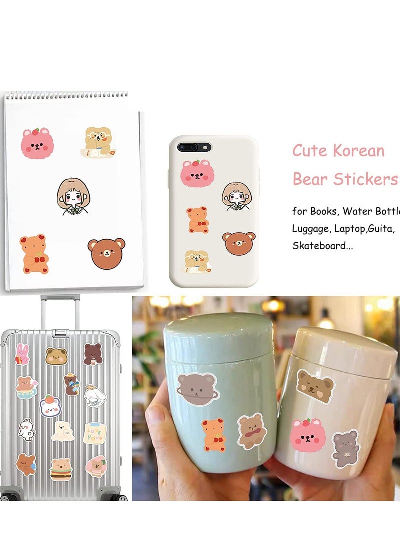 SOLARAE Cartoon Bear Stickers for 100pcs Kids Scrapbooking Kawaii Aesthetic Vinyl for Water Bottles HydroFlasks - Image 2