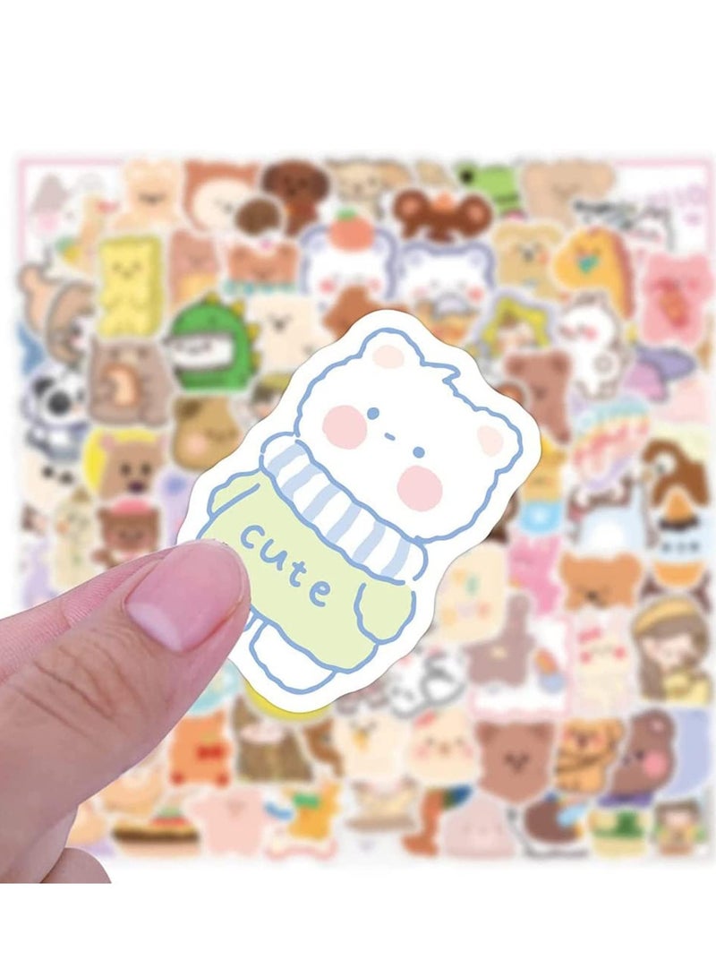 SOLARAE Cartoon Bear Stickers for 100pcs Kids Scrapbooking Kawaii Aesthetic Vinyl for Water Bottles HydroFlasks - Image 4