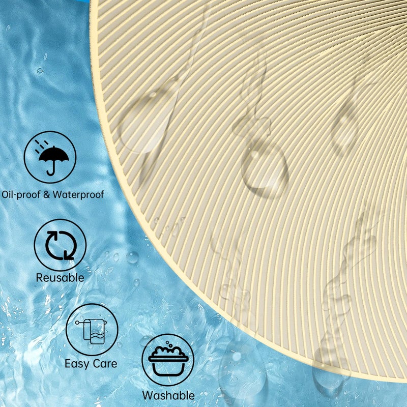 AdasBridal Gold Round Placemats Set of 6, 15 Inch Vinyl Place Mats Waterproof Heat Resistant Non Slip Washable Table Mats for Dinner Party Table Decoration - Image 5