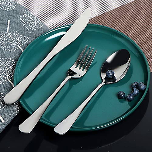 OASMU Travel Utensils Set with Case Reusable Portable Cutlery Set Stainless Steel 8pcs Including Dinner Knife Fork Spoon Chopsticks Straws(Silver) - Image 4