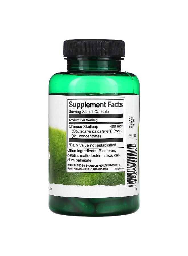 SWANSON Swanson, Chinese Skullcap, 400 mg, 90 Capsules  - Image 2