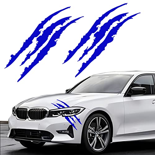 TEMI 2PCS Claw Mark Decals for Cars,Headlight Car Sticker,Stripes Scratch Decal Vinyl for Sports Cars SUV Pickup Truck Window Motorcycles ect (blue) - Image 1