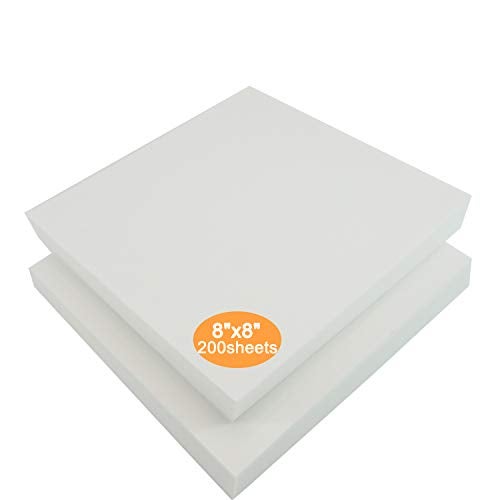 New brothread Tear Away Machine Embroidery Stabilizer Backing 8x8  200 Precut Sheets  Medium Weight 18 oz  Fits 4x4 and 6x6 Hoops