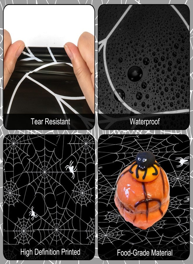 Litmitfu 2 Pcs Halloween Tablecloth - Plastic Halloween Spider Webs Table Cloth, Black Disposable Rectangle Spiderweb Table Cover for Halloween Party Decorations Supplies Favors Table Decor, 108 x 54 Inch - Image 5