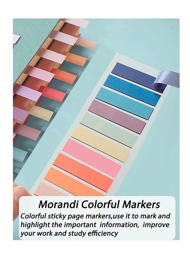 Ant 1600-Piece Page Markers Sticky Index Tabs, Morandi Sticky Colored Note Tabs, Writable Notes with Ruler for Marking Classify File  - Image 5