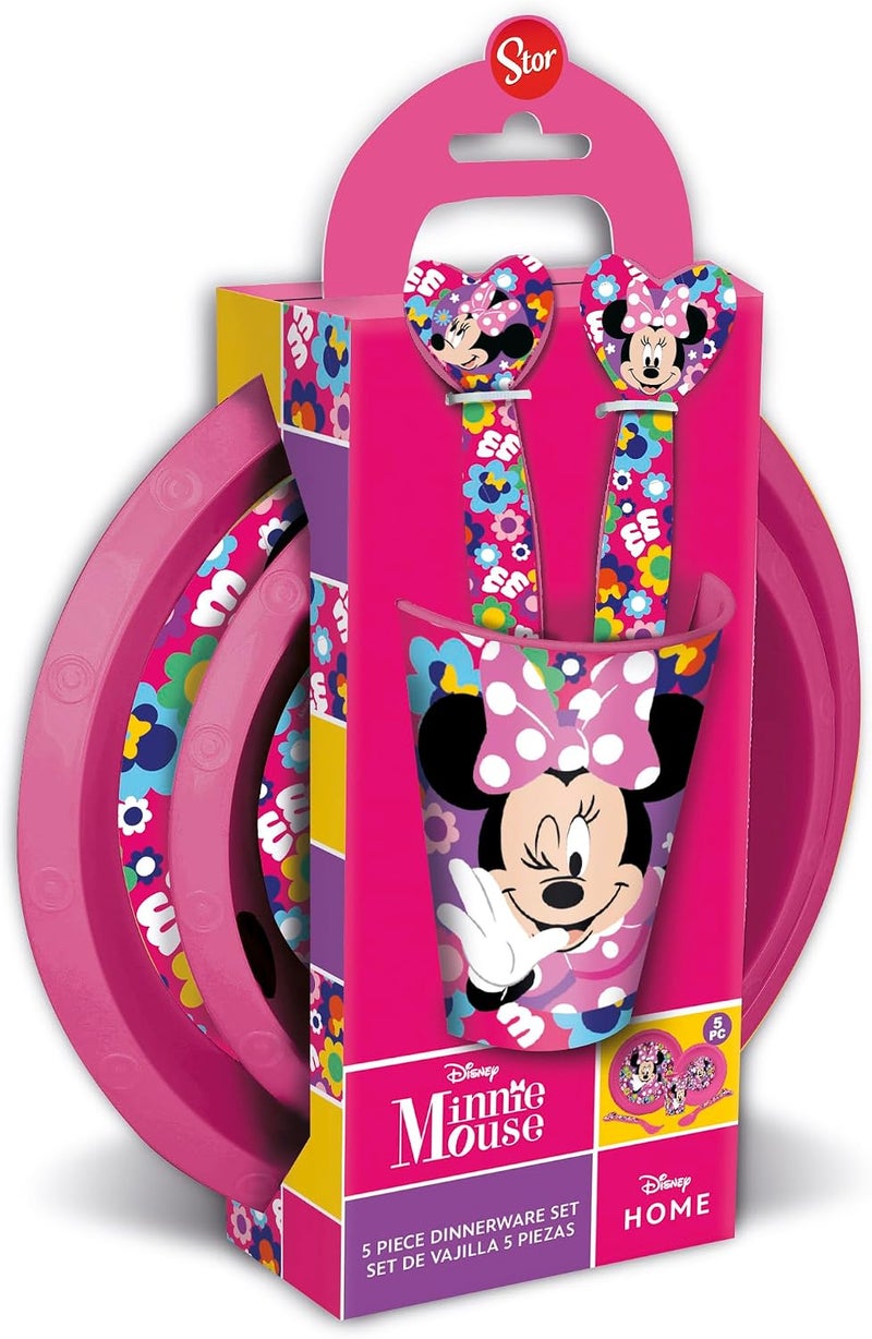STOR 5 Piece Dinnerware Set - Minnie Mouse Bold Florals - Image 2
