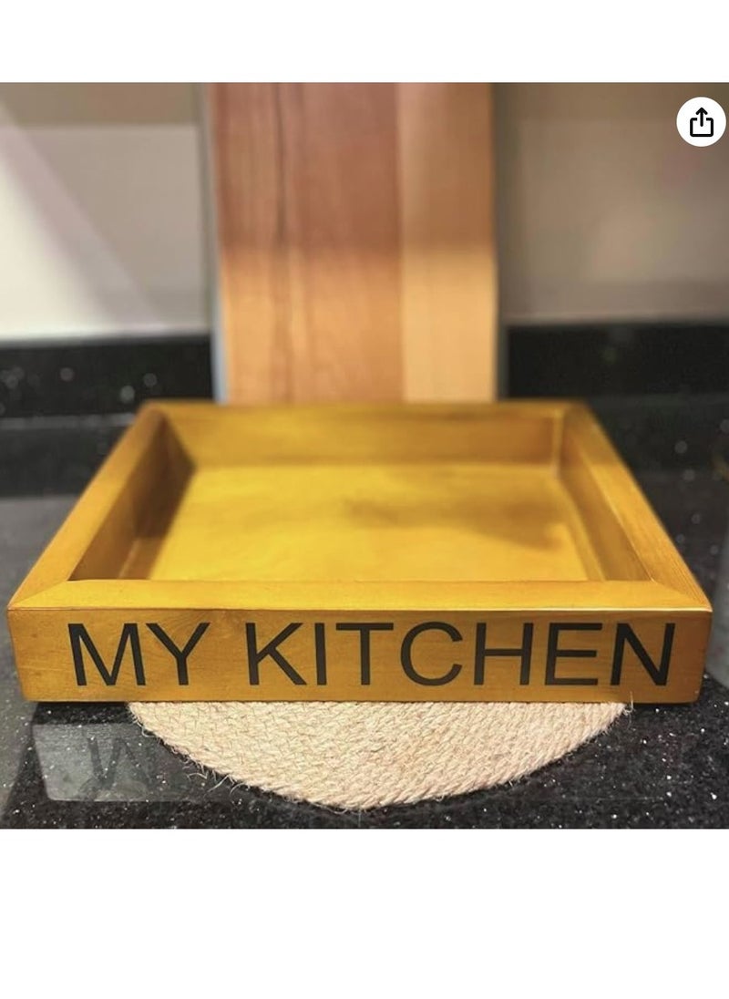 eBasket Wooden Tray - Stylish, Practical, and Durable (30 x 50 cm) (My Kitchen Tray)  - Image 2