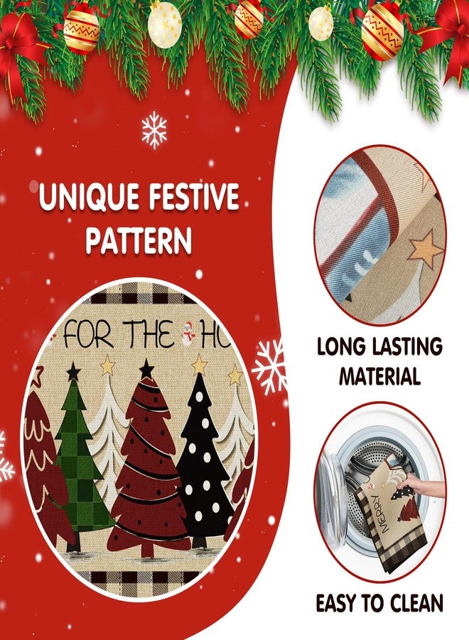 StepRite Kitchen Mats for Floor，2 PCS Christmas Kitchen Rugs, Non-Slip Bottom with Christmas Tree Print, Low-Profile Mat for Home, Office, Sink, Kitchen,Hallway,Holiday Decor(17”x30”+17”x47”-Brown) - Image 4