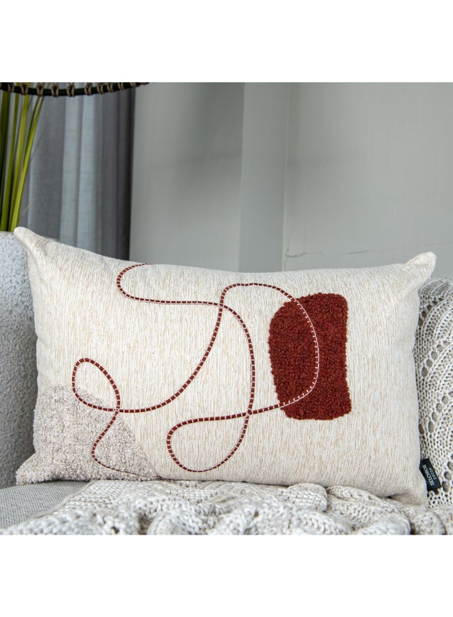 Belchior Concept Lines Embroidery Rectangular Decorative Cushion Linen and Copper 35 x 55 cm 472542 - Image 2