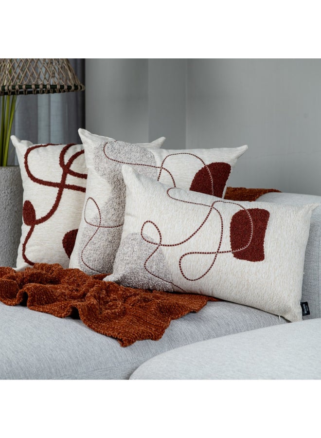 Belchior Concept Lines Embroidery Rectangular Decorative Cushion Linen and Copper 35 x 55 cm 472542 - Image 4