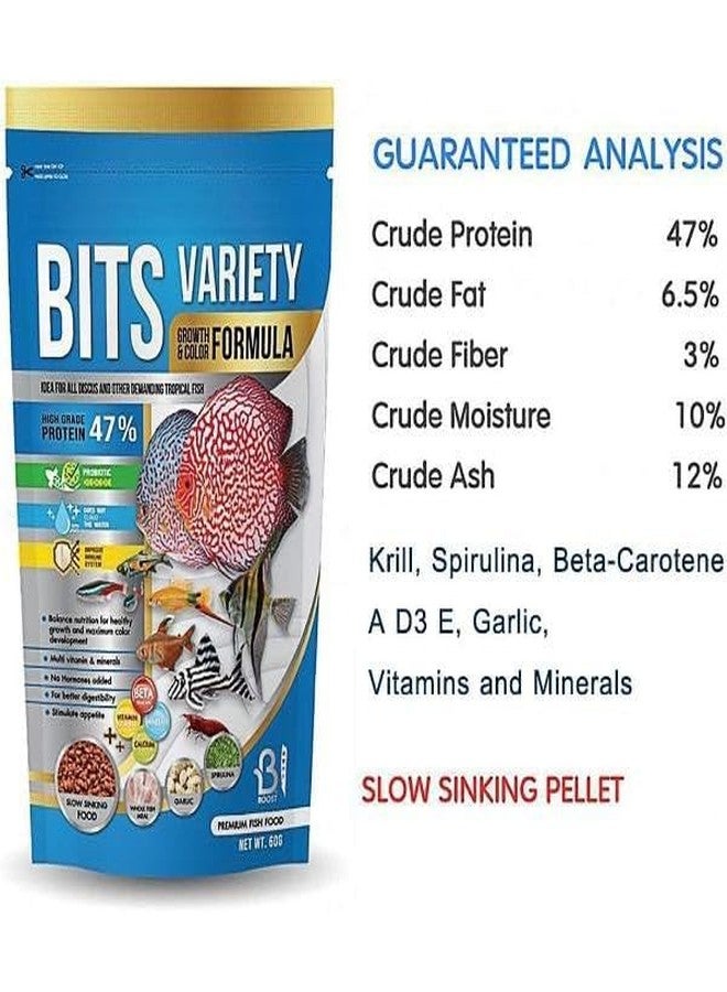 كينكو بتس، تركيبة متنوعة للنمو واللون لأسماك الديسكس وجميع الأسماك الاستوائية - 60 غرام، طعام أسماك ممتاز لألوان زاهية ونمو صحي - Image 2