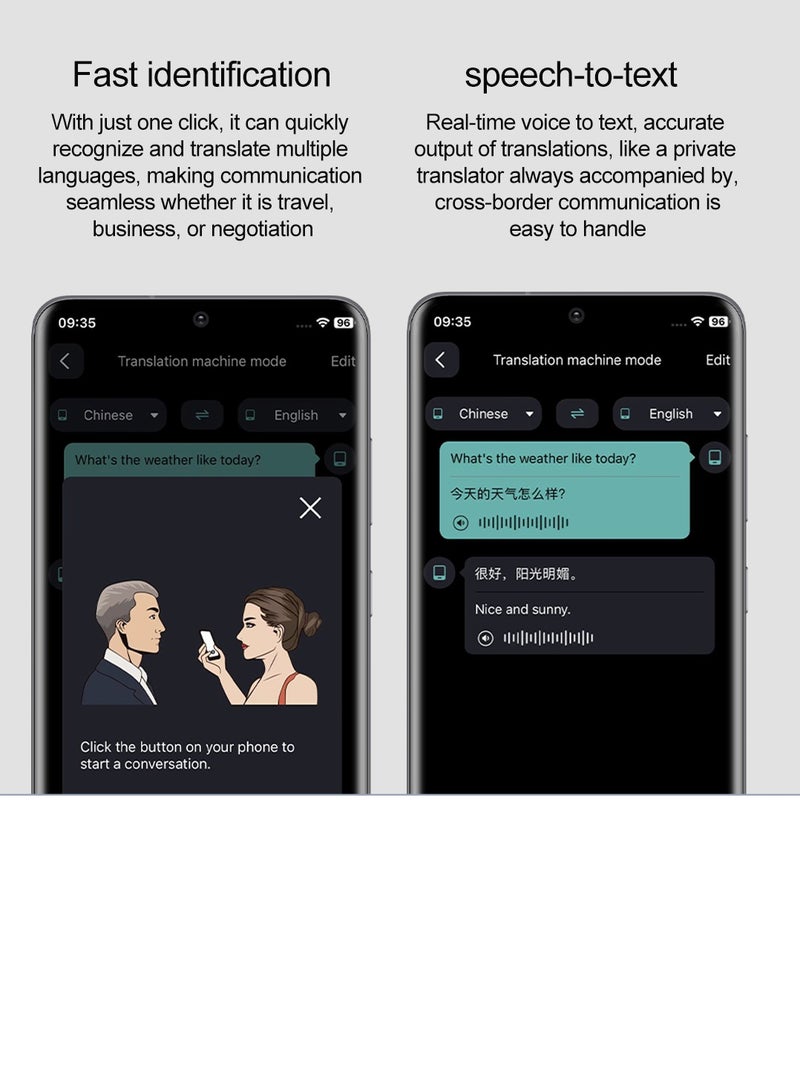 طريقة الاتصال نظارات ذكية مزودة بتقنية بلوتوث لترجمة الصوت – ترجمة الفيديو والصوت في الوقت الحقيقي، أسئلة وأجوبة بواسطة الذكاء الاصطناعي، مساعدة للنوم، تحكم في الموسيقى، مكالمات بلوتوث، مقاومة للماء IP65، 163 لغة، عمر بطارية 22 ساعة - Image 5