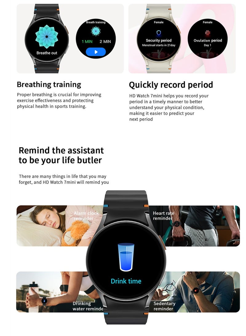 Fitness Tracking Smartwatch, Comfortable Mini Bluetooth Watch with Amoled Round Screen, Rugged HD Smart Health Monitoring Watch for Casual Outdoor Sports - Image 4