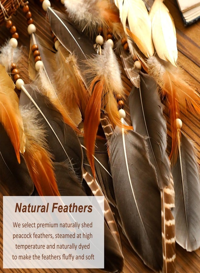 Artilady Dream Catcher Native American Boho Dreamcatcher Rattan Wall Decor, Handmade Natural Goose Feathers Large Dream Catchers Hanging Indian Decor for Women Bedroom Living Room - Image 5