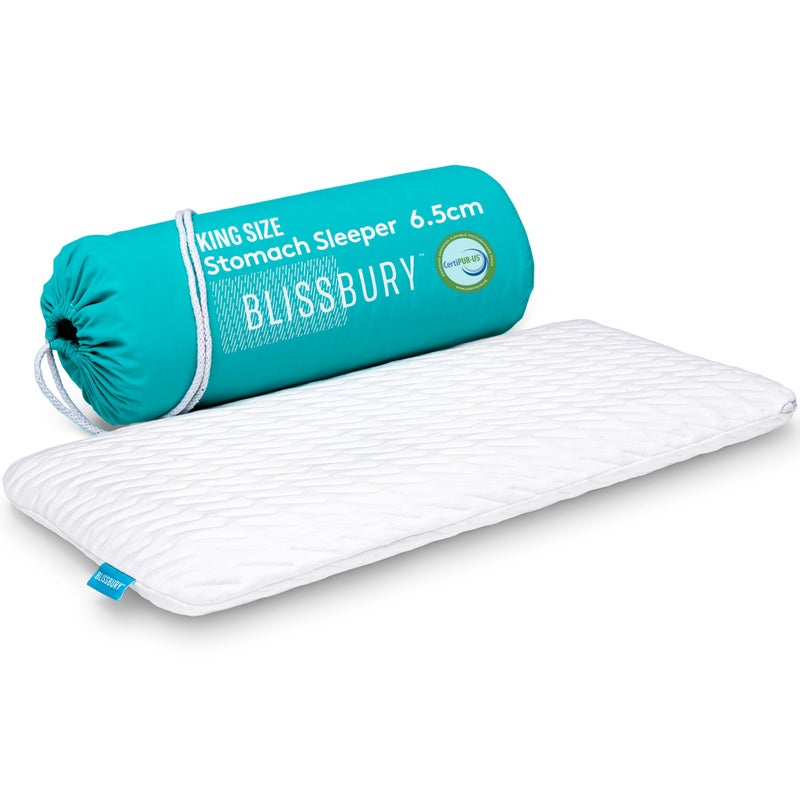 BLISSBURY BLISSBURY King Size 26 Inch Ultra Thin Pillow for Sleeping  Premium Memory Foam Flat Pillow  Back  Stomach Sleeping Pillow  Certified Foam for Neck and Back Support  Removable Pillow Case