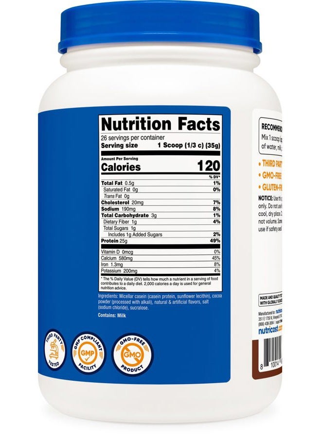 Nutricost Casein Protein Powder 2lb Chocolate - Micellar Casein, Gluten Free, Non-GMO - Image 5