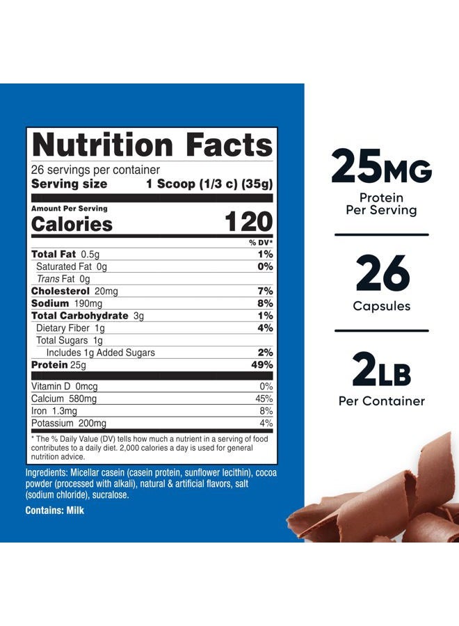 Nutricost Casein Protein Powder 2lb Chocolate - Micellar Casein, Gluten Free, Non-GMO - Image 2