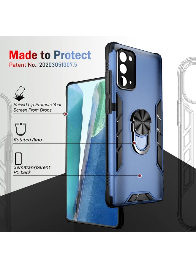 اس-توب جراب لهاتف Samsung Galaxy Note20 مصنوع من مادة PC مغناطيسية غير لامعة + جراب مقاوم للصدمات من مادة TPU مع حامل حلقي - Image 3