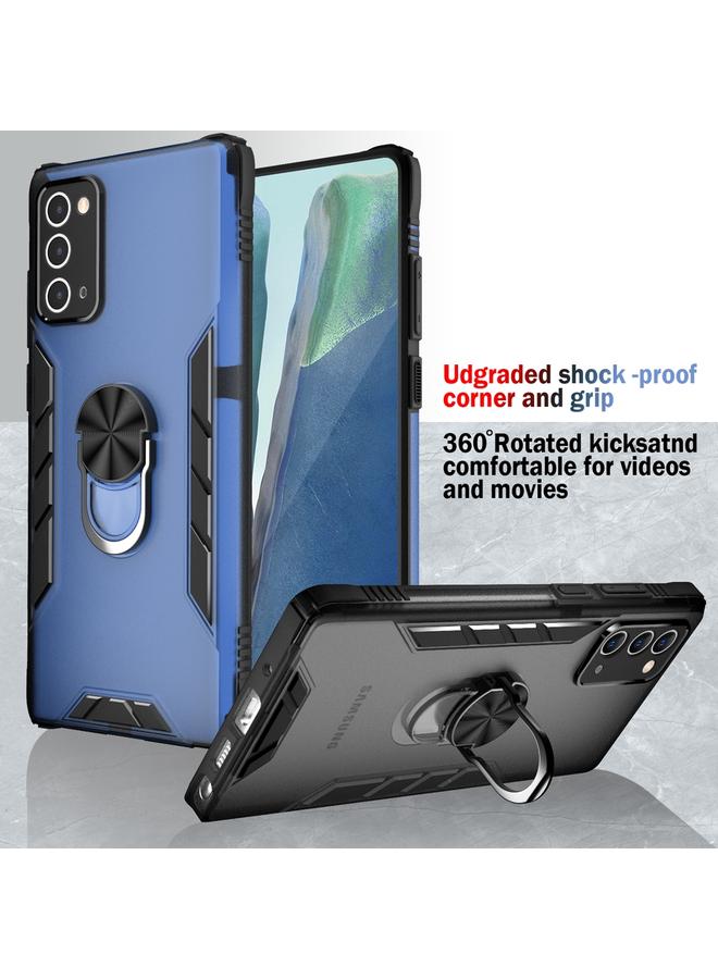 اس-توب جراب لهاتف Samsung Galaxy Note20 مصنوع من مادة PC مغناطيسية غير لامعة + جراب مقاوم للصدمات من مادة TPU مع حامل حلقي - Image 2