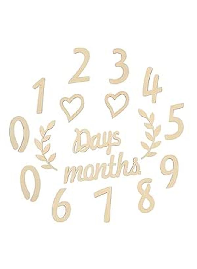 SUPVOX Wooden Baby Milestone Cards Growth Photo Props Numbers for Birthdays - Image 1