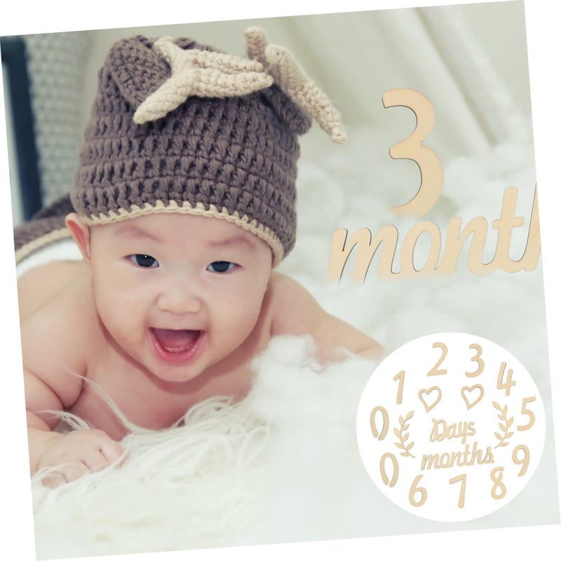 SUPVOX Wooden Baby Milestone Cards Growth Photo Props Numbers for Birthdays - Image 4