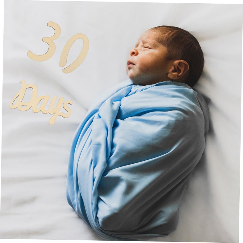 SUPVOX Wooden Baby Milestone Cards Growth Photo Props Numbers for Birthdays - Image 5