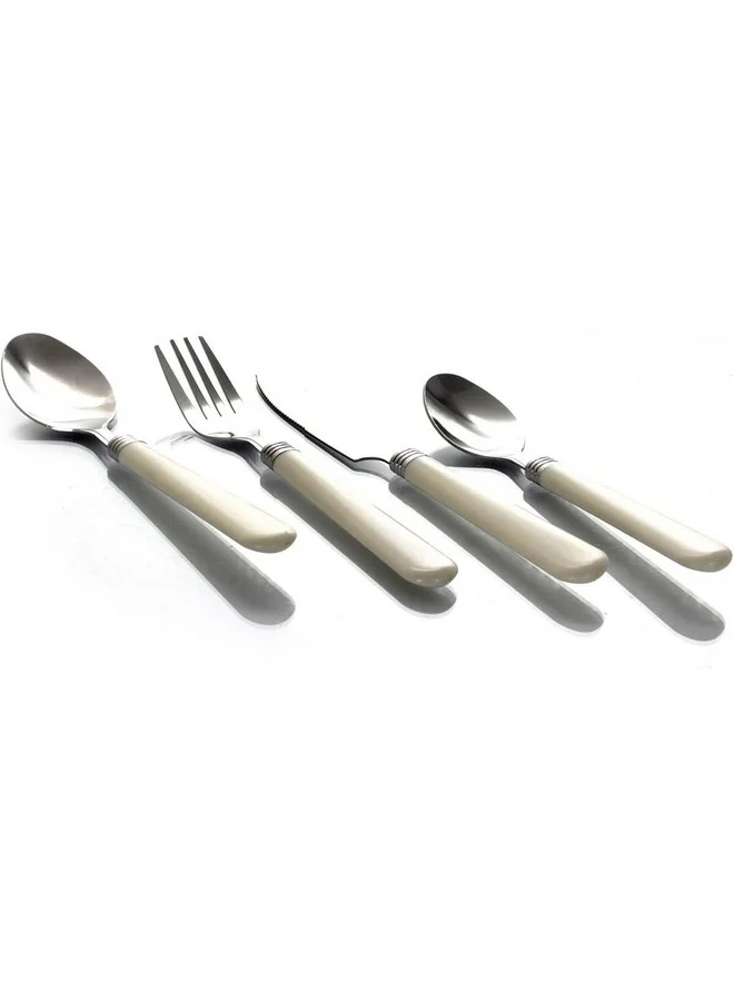 GIBSON Sensations Stainless Steel Utensils Set with Storage Caddy White and Silver 21.5 x 12 x 12 cm 53382.16