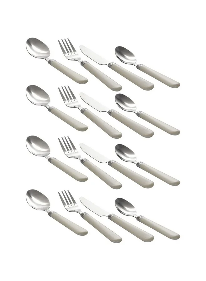 GIBSON Sensations Stainless Steel Utensils Set with Storage Caddy White and Silver 21.5 x 12 x 12 cm 53382.16