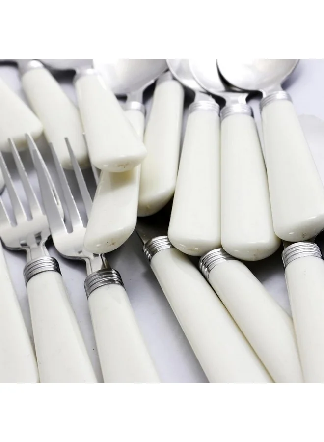 GIBSON Sensations Stainless Steel Utensils Set with Storage Caddy White and Silver 21.5 x 12 x 12 cm 53382.16