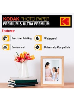 Kodak Kodak 260 GSM 4R (102x152mm) Instant Dry Waterproof High Glossy Photo Paper Compatible with all Inkjet Printers - 100 Sheets  - Image 2