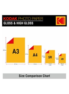 Kodak Kodak 260 GSM 4R (102x152mm) Instant Dry Waterproof High Glossy Photo Paper Compatible with all Inkjet Printers - 100 Sheets  - Image 3