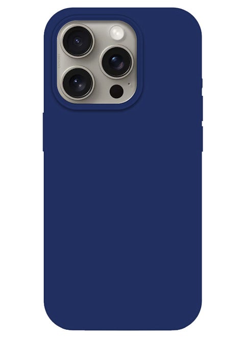 iPhone 15 Pro Max Case Silicone Case Full Body Protective Cover Shockproof Slim Phone Case Anti-Scratch Soft Microfiber Lining Blue