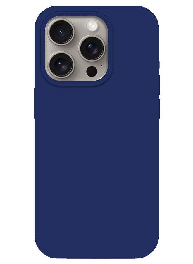 CATANES iPhone 15 Pro Max Case Silicone Case Full Body Protective Cover Shockproof Slim Phone Case Anti-Scratch Soft Microfiber Lining Blue  - Image 1