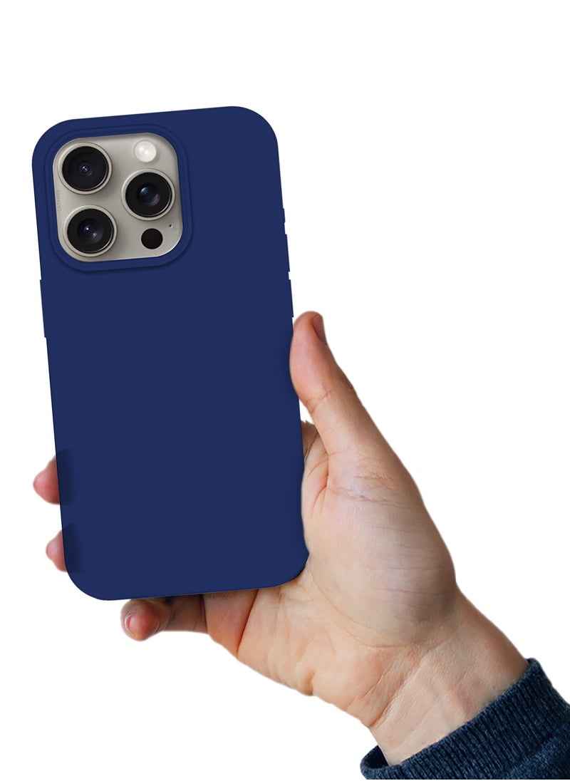 CATANES iPhone 15 Pro Max Case Silicone Case Full Body Protective Cover Shockproof Slim Phone Case Anti-Scratch Soft Microfiber Lining Blue  - Image 5