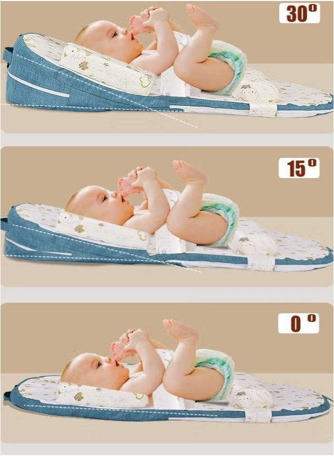 PureTuti Adjustable Nursing Pillow for Breastfeeding Infant Anti-Spit Milk Slope Mat Adjustable Baby Wedge Lounger Multi-Functional and Multi-Layer Posture Support Pillow,Newborn must haves,Nursery(grey) - Image 2